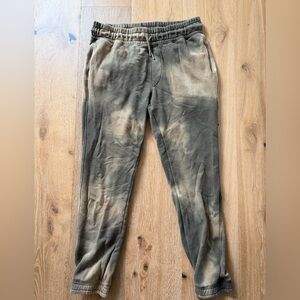 Cotton Citizen Green and Tan Joggers Gym Loungewear Comfy Tie Dye Pants Large